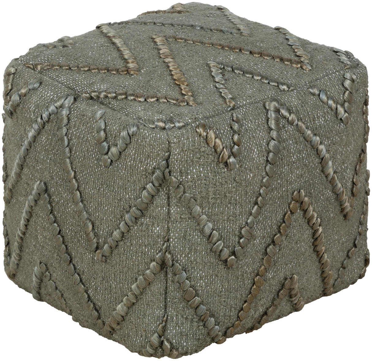 Surya Teangi TGPF-002 16"H x 16"W x 16"D Pouf