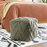 Surya Teangi TGPF-002 16"H x 16"W x 16"D Pouf