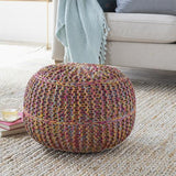Surya Wisteria WTPF-002 14"H x 20"W x 20"D Pouf