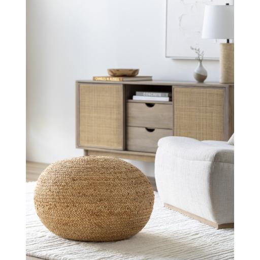 Surya Zenobia ZNB-001 13"H x 25"W x 25"D Pouf