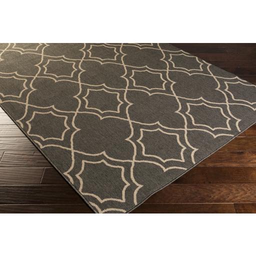 Surya Alfresco ALF-9590 Black Light Brown 8'10" Round Rug