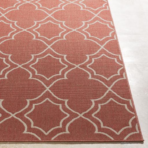 Surya Alfresco ALF-9591 Brick Red Light Beige 2'5" x 7'10" Rug
