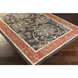 Surya Alfresco ALF-9592 Black Brick Red 3'7" x 5'7" Rug