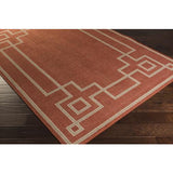 Surya Alfresco ALF-9631 Brick Red Light Beige 8'10" Round Rug