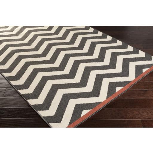 Surya Alfresco ALF-9646 Black Brick Red 5'11" x 8'10" Rug