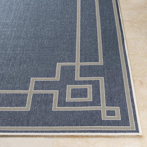 Surya Alfresco ALF-9654 Dark Blue Taupe 7'3" Round Rug