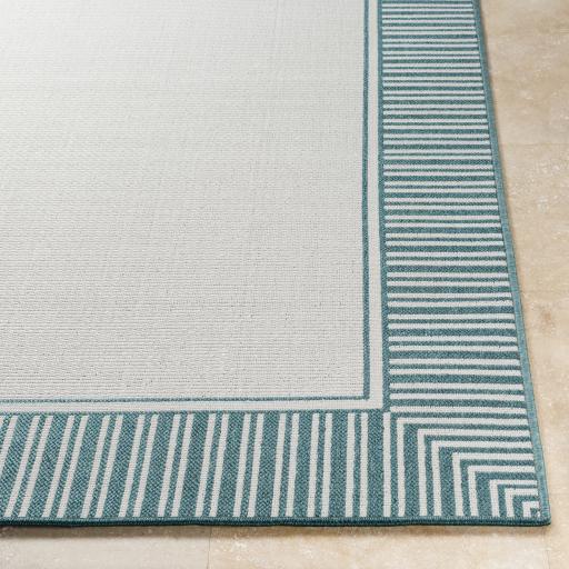 Surya Alfresco ALF-9680 Teal White 8'10" Square Rug