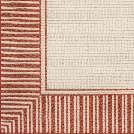 Surya Alfresco ALF-9683 Beige Brick Red 8'10" Square Rug