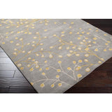 Surya Athena ATH-5060 Charcoal Mustard 4' Round Rug