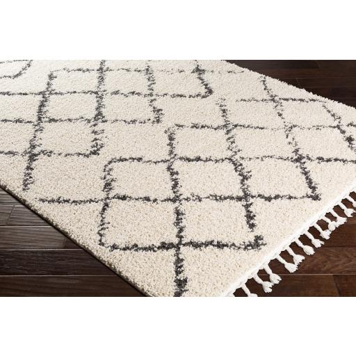 Surya Berber Shag BBE-2300 Charcoal Light Beige 7'10" Square Rug