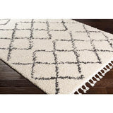 Surya Berber Shag BBE-2300 Charcoal Light Beige 7'10" Square Rug