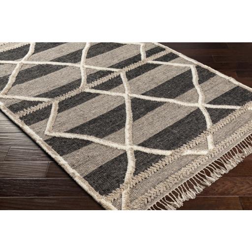 Surya Cadiz CDZ-2304 Black Cream 5' x 7'6" Rug