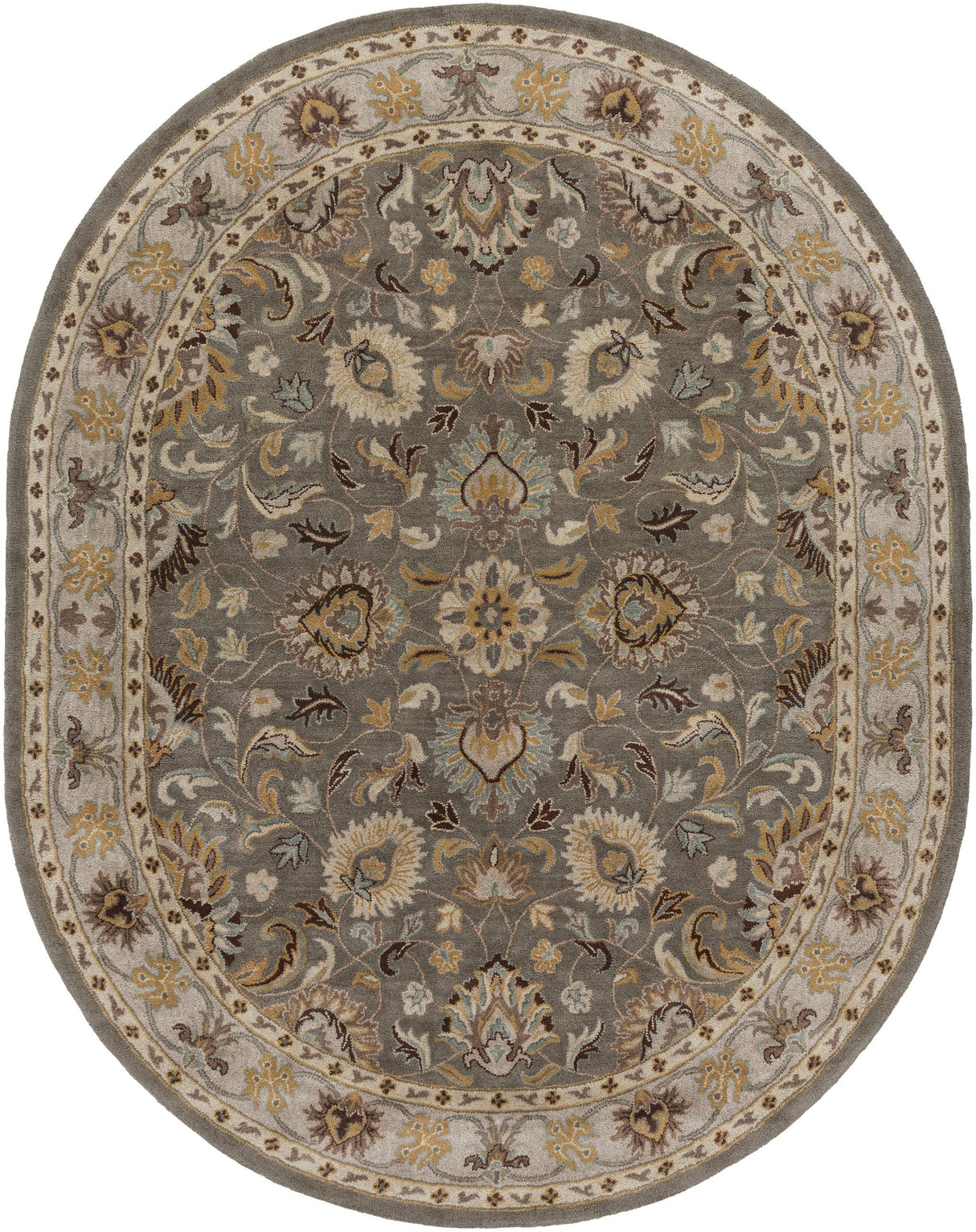 Surya Caesar CAE-1005 Charcoal Dark Brown 6' x 9' Oval Rug