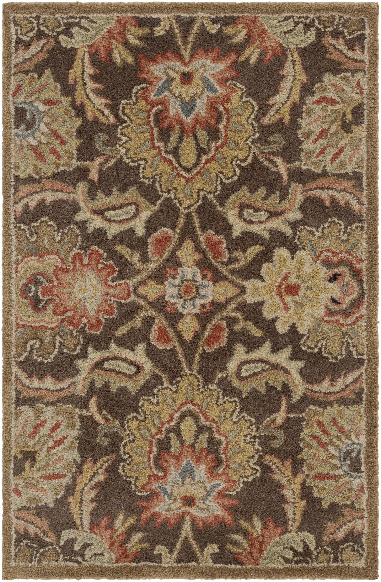 Surya Caesar CAE-1028 Black Brick Red 6' x 9' Oval Rug