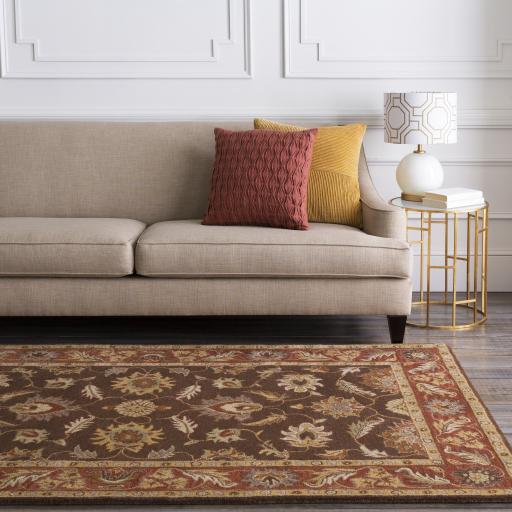Surya Caesar CAE-1036 Beige Brick Red 6' x 9' Oval Rug