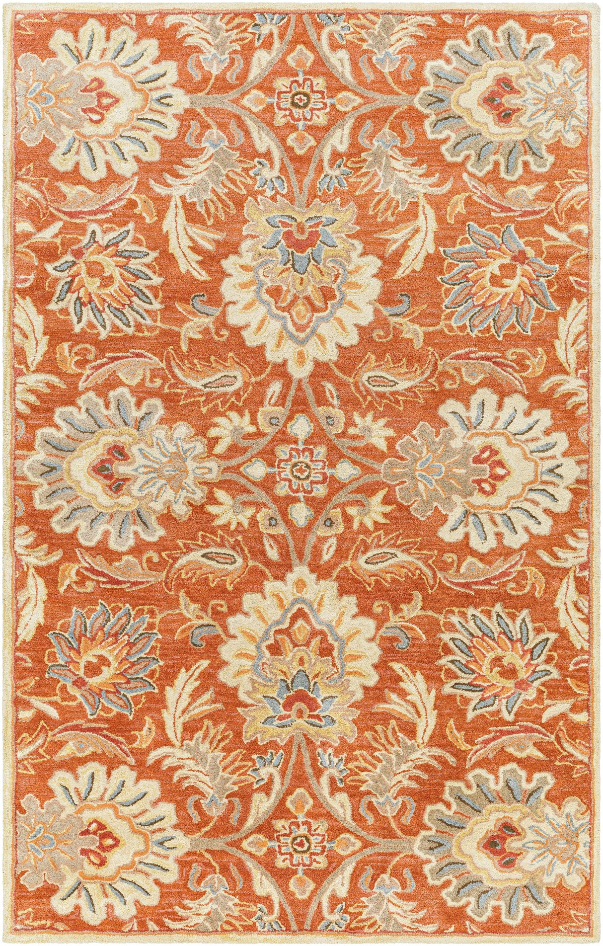 Surya Caesar CAE-1112 Brick Red Dark Brown 6' x 9' Oval Rug