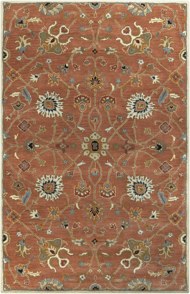 Surya Caesar CAE-1119 Black Brick Red 6' x 9' Oval Rug