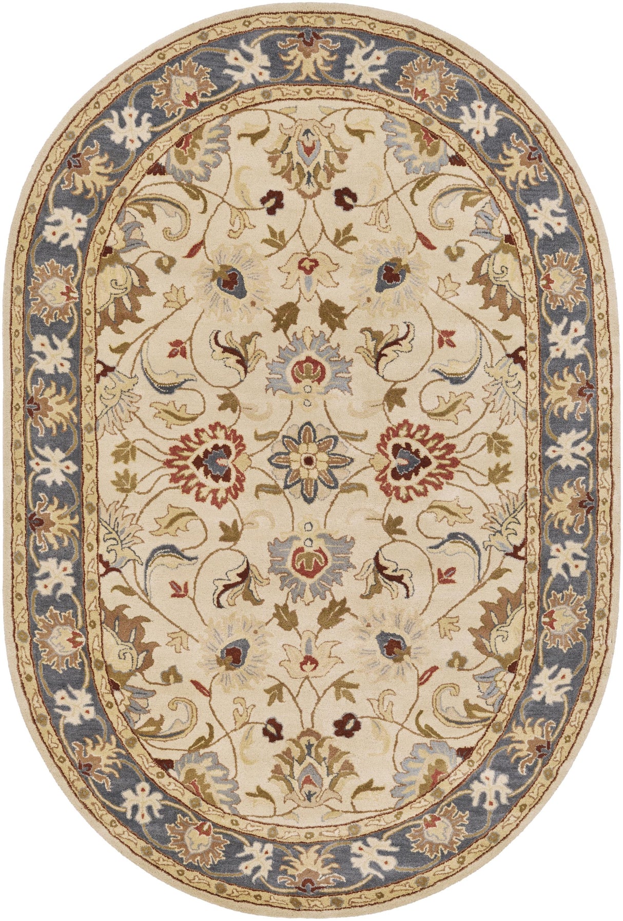 Surya Caesar CAE-1125 Brick Red Dark Brown 6' x 9' Oval Rug
