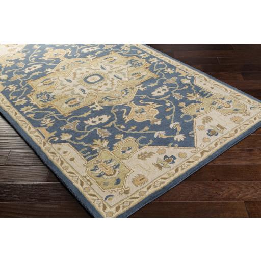 Surya Caesar CAE-1145 Brown Ink Blue 4' Round Rug