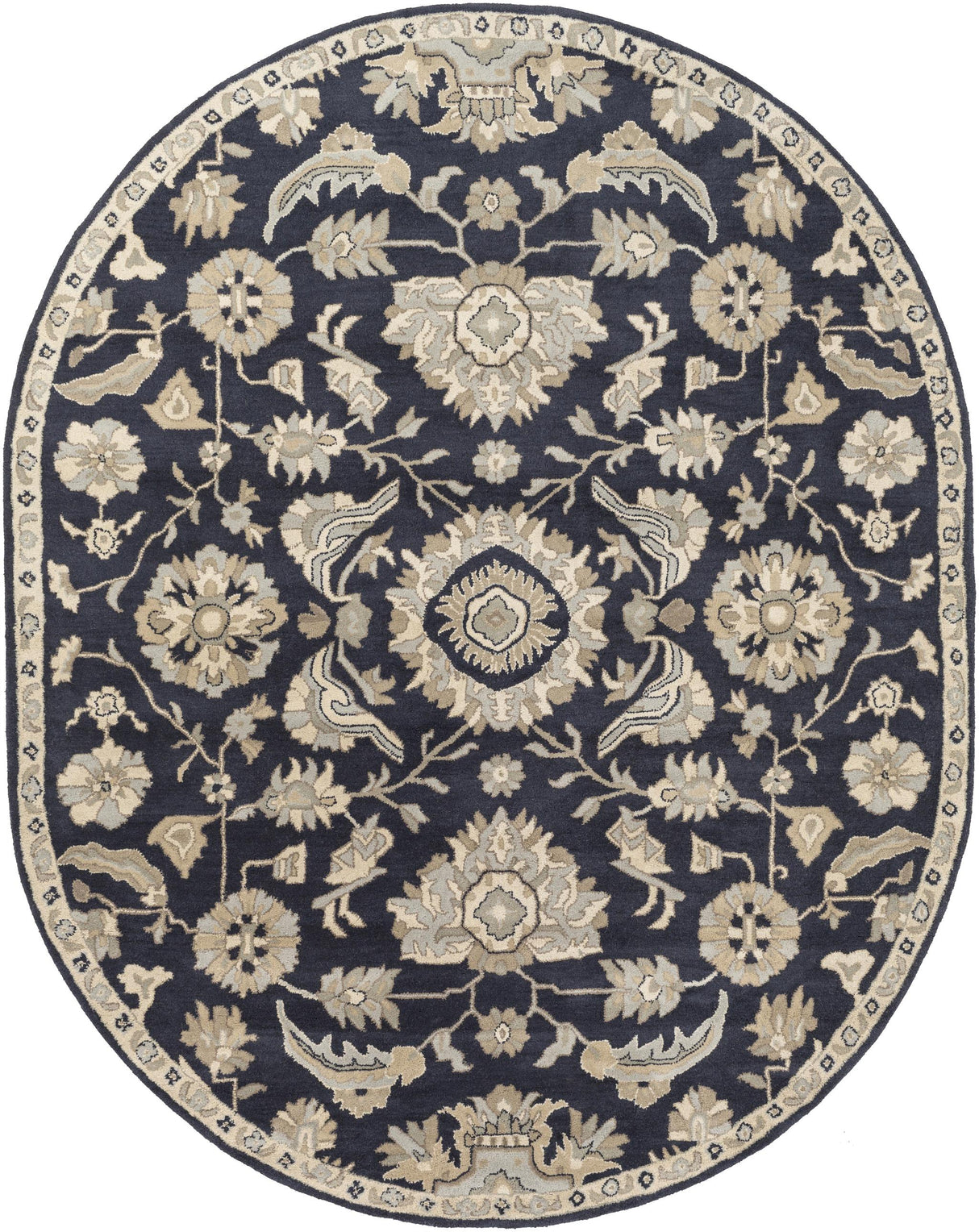 Surya Caesar CAE-1164 Brown Ink Blue 6' x 9' Oval Rug