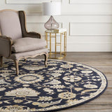 Surya Caesar CAE-1164 Brown Ink Blue 8' Round Rug