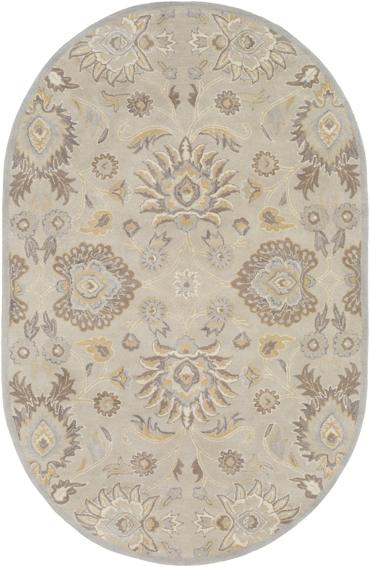 Surya Caesar CAE-1192 Ivory Light Brown 6' x 9' Oval Rug