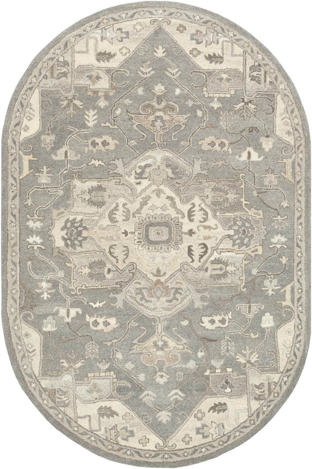 Surya Caesar CAE-1196 Black Brown 6' x 9' Oval Rug