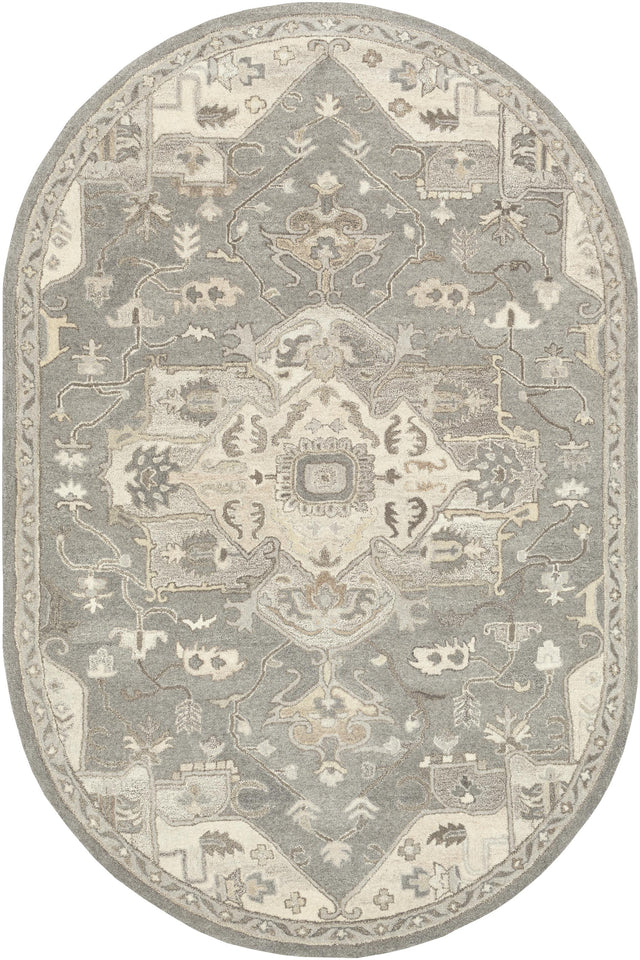 Surya Caesar CAE-1196 Black Brown 6' x 9' Oval Rug