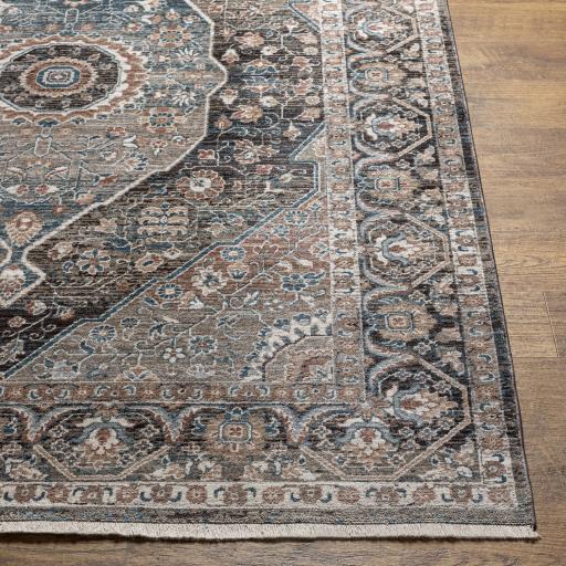 Surya Carlisle CSI-2307 Dark Brown Denim 5'3" Round Rug