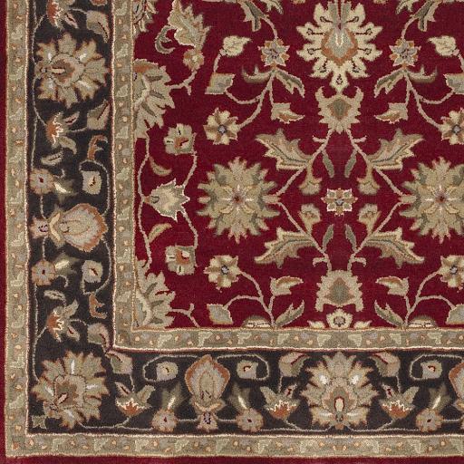 Surya Crowne CRN-6013 Black Brick Red 2' x 3' Rug