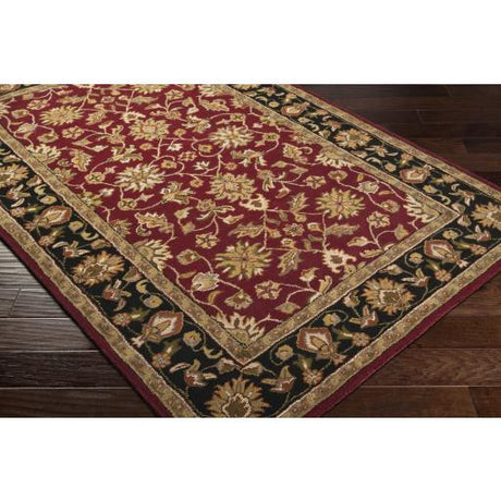 Surya Crowne CRN-6013 Black Brick Red 8' x 11' Rug