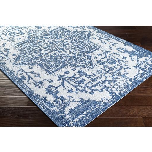 Surya Eagean EAG-2377 Cream Dark Blue 6'7" Round Rug