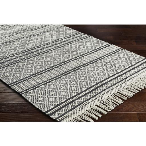 Surya Farmhouse Tassels FTS-2300 Black White 6' x 9' Rug
