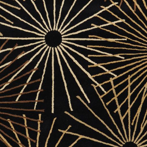 Surya Forum FM-7090 Black Dark Brown 4' Square Rug