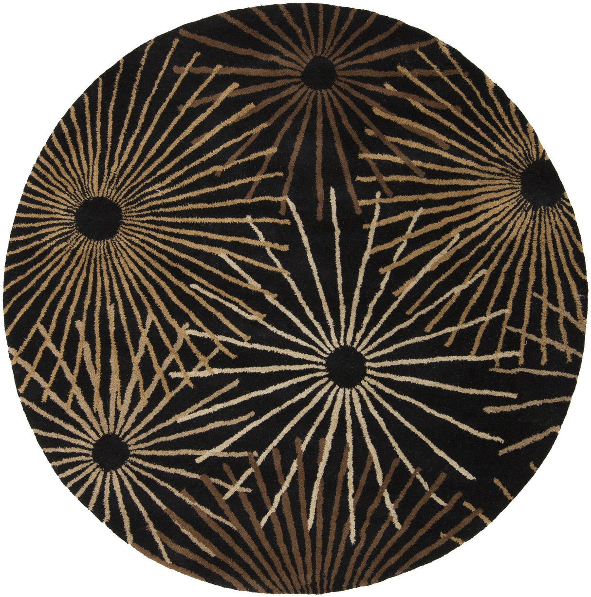 Surya Forum FM-7090 Black Dark Brown 6' x 9' Kidney Rug
