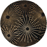 Surya Forum FM-7090 Black Dark Brown 6' x 9' Kidney Rug