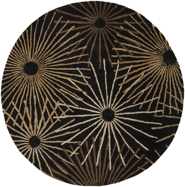 Surya Forum FM-7090 Black Dark Brown 6' x 9' Kidney Rug