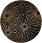 Surya Forum FM-7090 Black Dark Brown 6' x 9' Kidney Rug