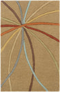 Surya Forum FM-7140 Aqua Brick Red 6' x 9' Kidney Rug