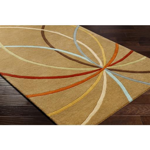 Surya Forum FM-7140 Aqua Brick Red 6' x 9' Kidney Rug