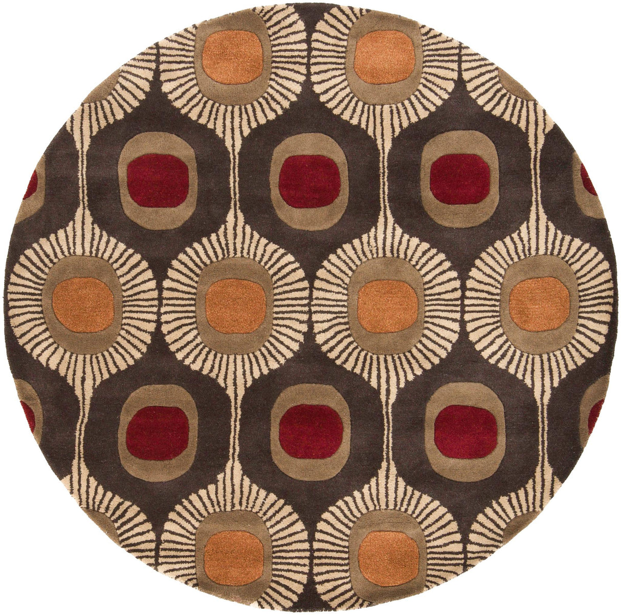 Surya Forum FM-7170 Brown Burgundy 6' x 9' Kidney Rug
