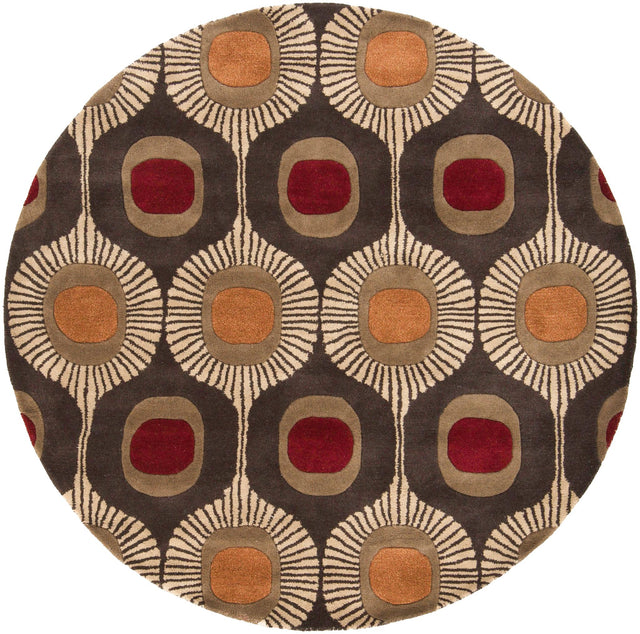 Surya Forum FM-7170 Brown Burgundy 6' x 9' Kidney Rug