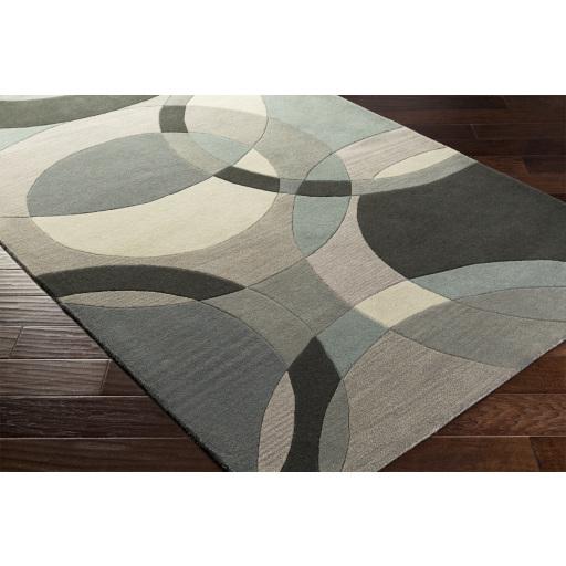 Surya Forum FM-7193 Black Charcoal 6' x 9' Kidney Rug