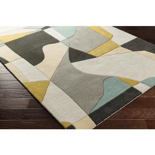 Surya Forum FM-7194 Beige Black 6' x 9' Kidney Rug
