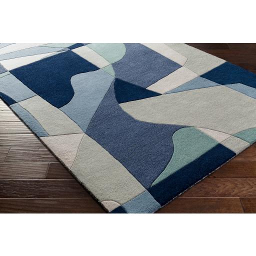 Surya Forum FM-7195 Dark Blue Denim 6' x 9' Kidney Rug