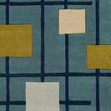 Surya Forum FM-7201 Dark Blue Light Beige 6' x 9' Kidney Rug