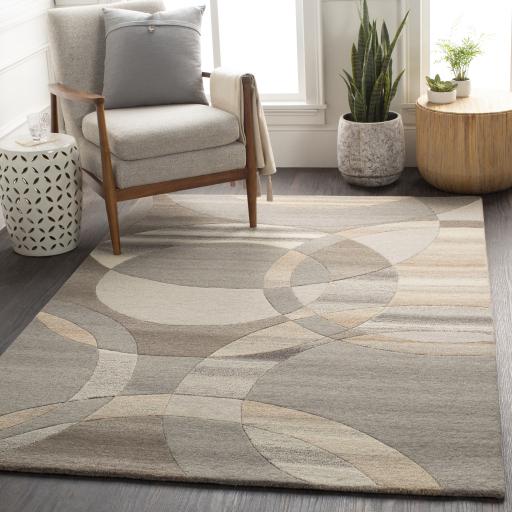 Surya Forum FM-7210 Black Brown 6' x 9' Kidney Rug