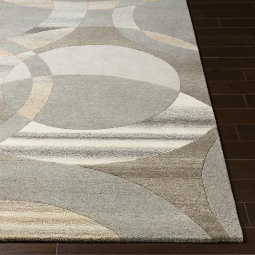 Surya Forum FM-7210 Black Brown 6' x 9' Kidney Rug