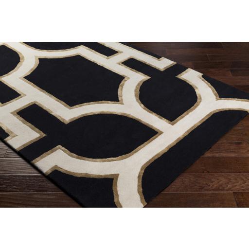 Surya Intermezzo INE-1000 Black Ivory 5' x 7'6" Rug