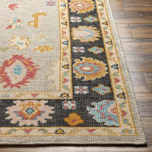Surya Kars KSA-2300 Black Light Beige 2'6" x 10' Rug